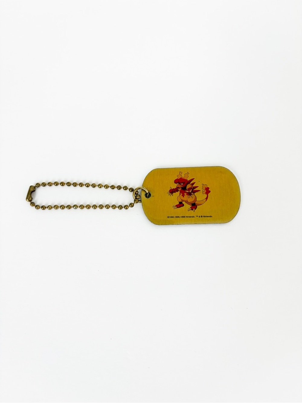 1998 Pokemon Magmar Dog Tag Key Chain Tag Got To Catch Them All #126